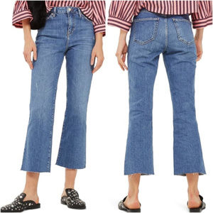 Topshop Moto Dree Cropped Kick Flare Jeans 30 NWT